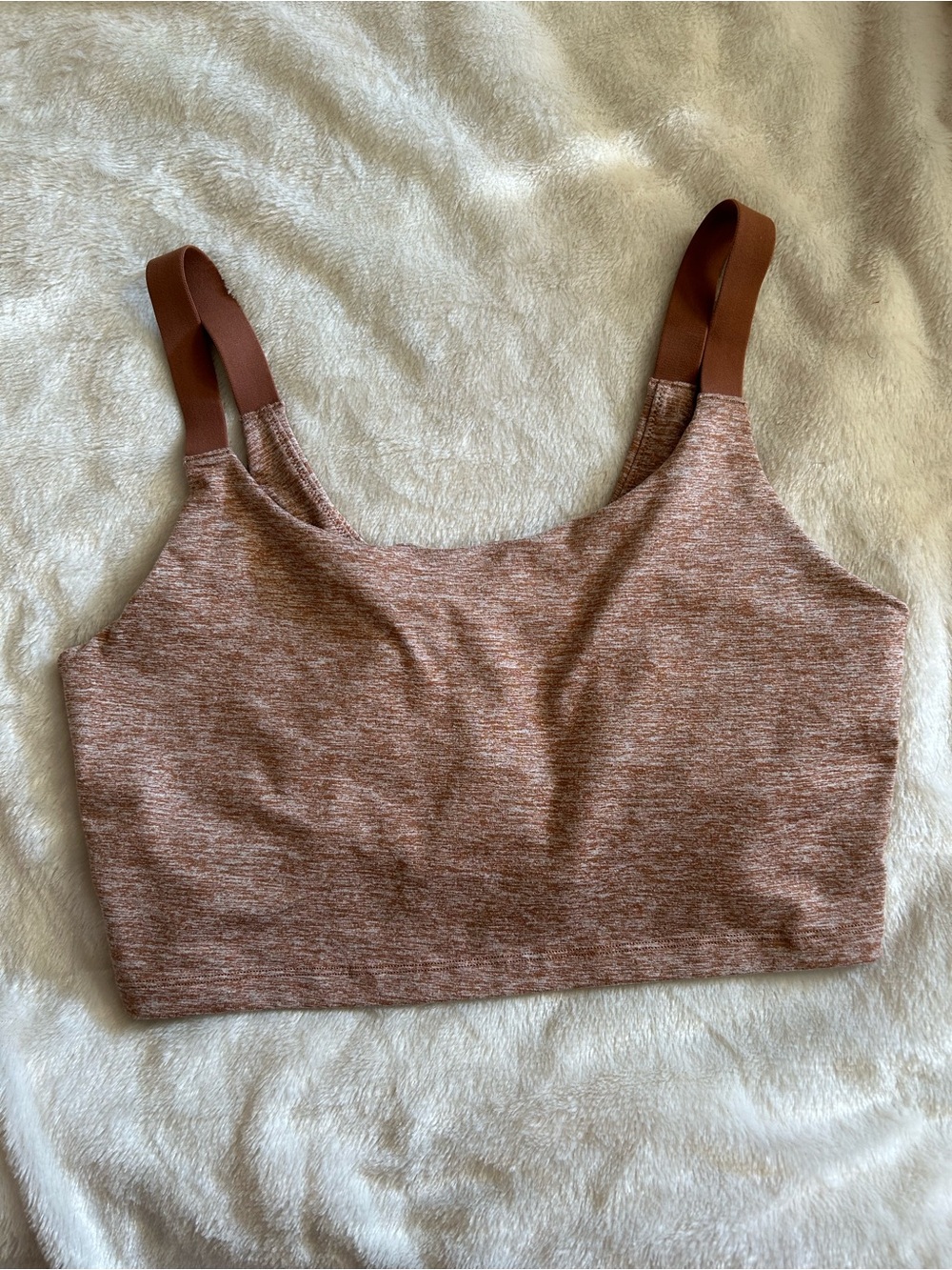 Aerie offline heathered brown the hugger recharge least support bra crop top L